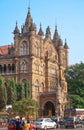 MUMBAI, INDIA - February 29 2020: Chhatrapati Shivaji Terminus railway station or CTS, UNESCO world heritage site landmark in