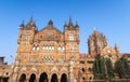 MUMBAI, INDIA - February 29 2020: Chhatrapati Shivaji Terminus railway station or CTS, UNESCO world heritage site landmark in