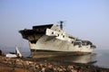 Mumbai/India - 23/11/14 - INS Vikrant beached in Darukhana Ship Breaking Yard Royalty Free Stock Photo