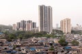 A skyline cityscape of Kandivali with high rise skyscrapers rising above slums