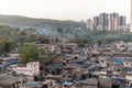 A skyline cityscape of Kandivali with high rise skyscrapers rising above slums