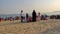 18.03.2023- Mumbai, India: Mumbai beach in the evening