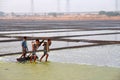 Migrant workers at Wadala salt pan