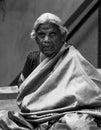 Mumbai, India, 20 november 2018 / Old blind lady begging in front of Churchgate Station