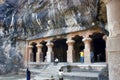 Mumbai, India - October 23, 2018: Cave Temple on Elephanta Island, UNESCO World Heritage Site, Bombay in Maharasthra State