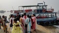 18/03/2023: Mumbai, India: People waiting to get into Boat at the Gateway of India Royalty Free Stock Photo