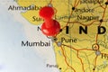 Mumbai India pinned map