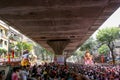 MUMBAI, INDIA - SEPTEMBER 22,2010 : Devotees bids adieu to Lord Ganesha as the ten-day-long Hindu festival ends in Mumbai.