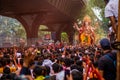 Thousands of devotees bid adieu to tallest Lord Ganesha with colors in Mumbai during Ganesh Visarjan which marks the end of the