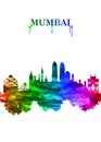 Mumbai India skyline Portrait Rainbow