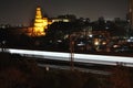 Mumbai Local Train with Temple in the background