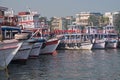 Mumbai passenger ferries at their moorings