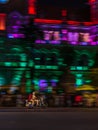 Mumbai policeman riding a police bike near CST station at south Mumbai