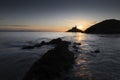 Mumbles lighthouse at BLUE HOUR Royalty Free Stock Photo