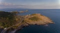 Mumbles lighthouse and Bracelet Bay Royalty Free Stock Photo