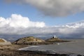 Mumbles lighthouse and Bracelet Bay Royalty Free Stock Photo