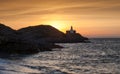 Mumbles lighthouse at dawn Royalty Free Stock Photo