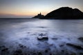 Mumbles lighthouse in silhouette Royalty Free Stock Photo