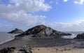 Mumbles Lighthouse , Swansea , Wales, UK Royalty Free Stock Photo