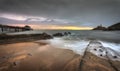 Mumbles pier and lighthouse at dawn Royalty Free Stock Photo