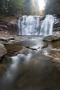 Mumlava waterfall in autumn, Harrachov, Giant Mountains, Krkonose National Park, Czech Republic Royalty Free Stock Photo