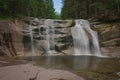 Mumlava waterfall, Mountain river Mumlava, Krkonose national park. Long exposure with neutral density filter