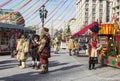 Mummers at the celebration of Maslenitsa at the Manege square in Moscow