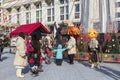 Mummers at the celebration of Maslenitsa at the Manege square in Moscow