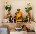 the mummified monk at the buddhist temple of Samui island Thailand Royalty Free Stock Photo