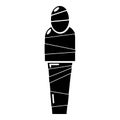 Mummy egypt icon, simple black style