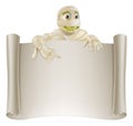 Mummy Halloween Banner Scroll