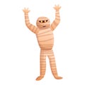 Mummy hands up icon, cartoon style