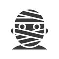 Mummy head, halloween character vector illustration icon Royalty Free Stock Photo
