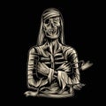 Mummy illustration dark background