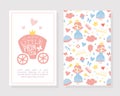 Mummy Little Princess Card Template, Baby Girl Shower or Birthday Party Banner, Poster, Iinvitation, with Cute Childish