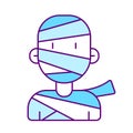 Mummy-man costume, vector color icon