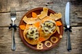 Mummy meatballs - Halloween dinner idea Royalty Free Stock Photo