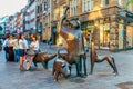 Mumps and his pigs Pig Herder Statue Bremen, Germany and people