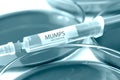 Mumps vaccination blue colored theme