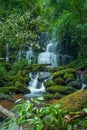 Mun Daeng Waterfall, the beautiful waterfall in deep forest Rainy season at Phu Hin Rong Kla National Park, Phitsanulok, Thailand