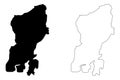 Muna Island map vector