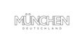 Munchen Deutschland, modern and creative vector illustration design featuring the city of Germany for travel banners, posters, and