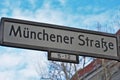 Munchener strasse street sign in Schoneberg Berlin Germany