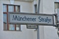 Munchener strasse street sign in Schoneberg Berlin Germany