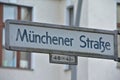 Munchener strasse street sign in Schoneberg Berlin Germany