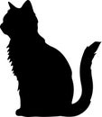 Munchkin Cat Black Silhouette Generative Ai