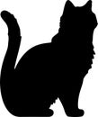 Munchkin Cat Black Silhouette Generative Ai