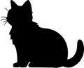 Munchkin Cat Black Silhouette Generative Ai