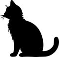 Munchkin Cat Black Silhouette Generative Ai