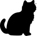 Munchkin Cat Black Silhouette Generative Ai